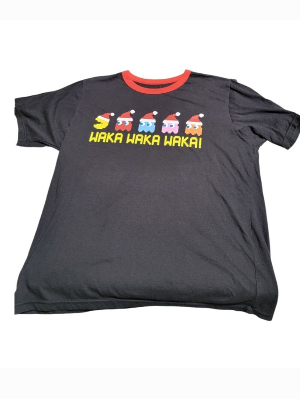 Pacman Christmas Inspired Retro Arcade Game Graphic Tee-Shirt